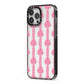 Striped Bow Pattern iPhone 13 Pro Max Black Impact Case Side Angle on Silver phone