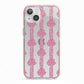 Striped Bow Pattern iPhone 13 TPU Impact Case with Pink Edges