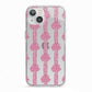 Striped Bow Pattern iPhone 13 TPU Impact Case with White Edges