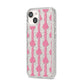 Striped Bow Pattern iPhone 14 Glitter Tough Case Starlight Angled Image