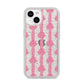 Striped Bow Pattern iPhone 14 Glitter Tough Case Starlight