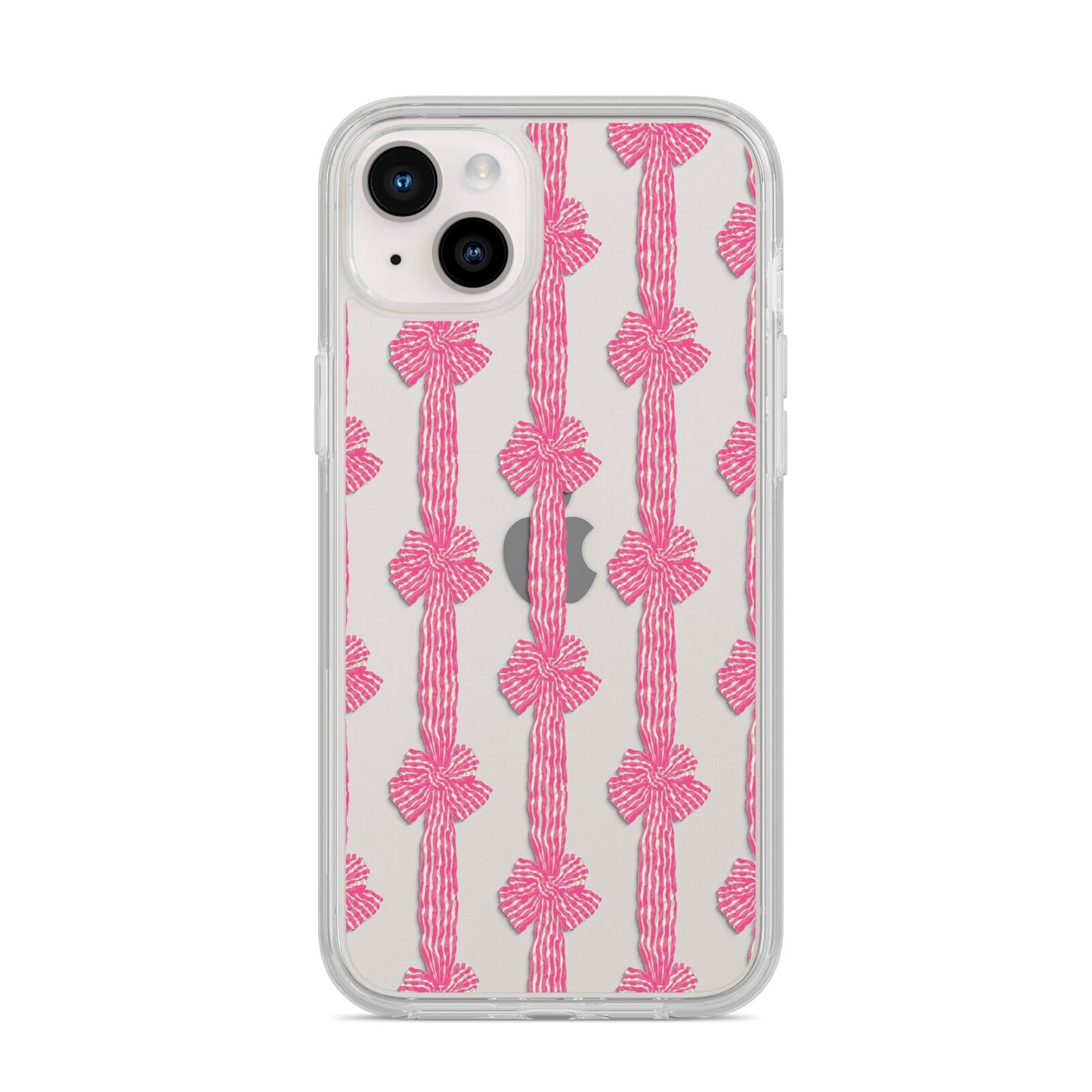 Striped Bow Pattern iPhone 14 Plus Clear Tough Case Starlight