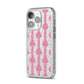 Striped Bow Pattern iPhone 14 Pro Glitter Tough Case Silver Angled Image