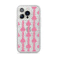 Striped Bow Pattern iPhone 14 Pro Glitter Tough Case Silver