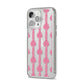 Striped Bow Pattern iPhone 14 Pro Max Clear Tough Case Silver Angled Image