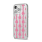 Striped Bow Pattern iPhone 14 Pro Max Glitter Tough Case Silver Angled Image