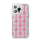 Striped Bow Pattern iPhone 14 Pro Max Glitter Tough Case Silver