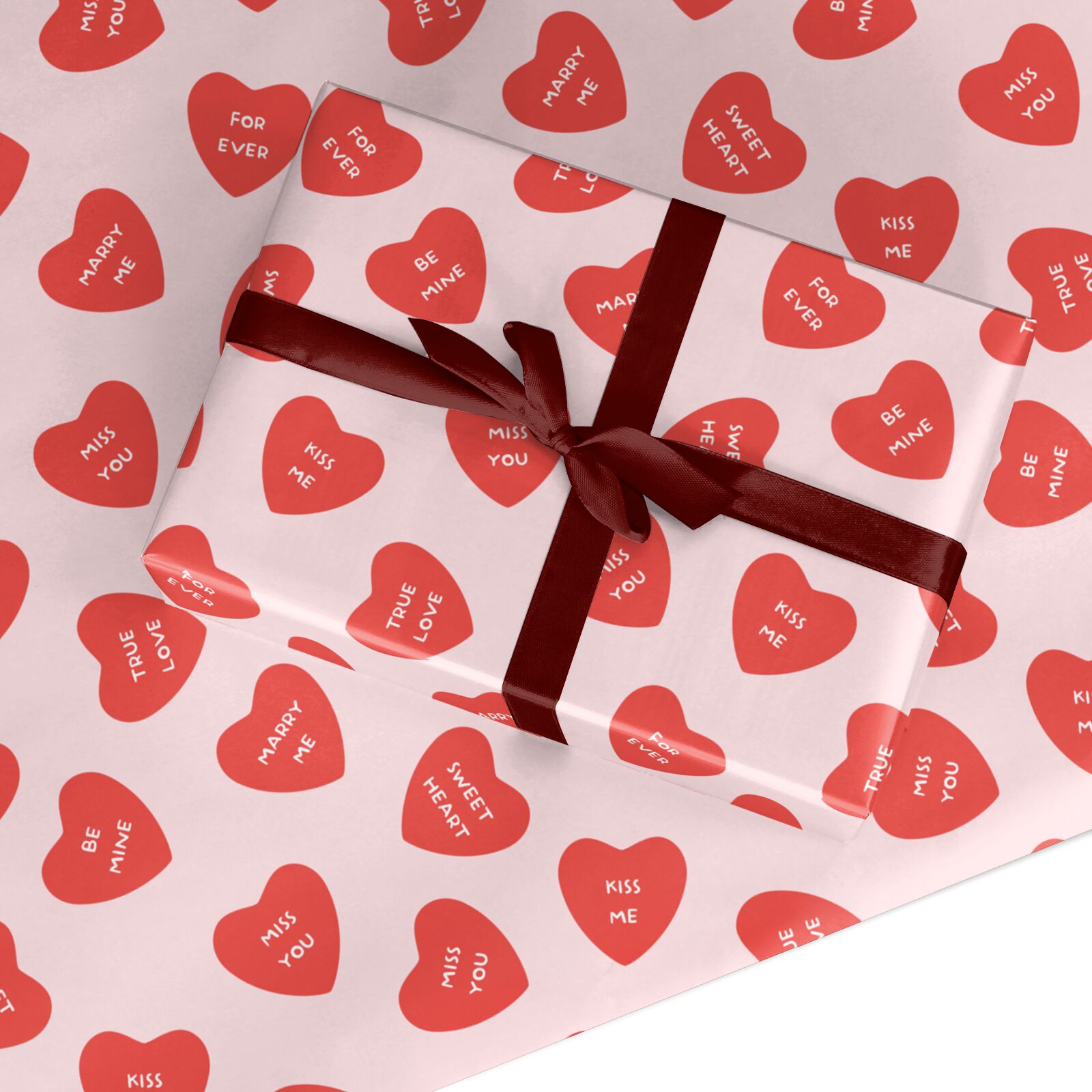 Sweetheart Message Hearts Valentines Day Custom Wrapping Paper