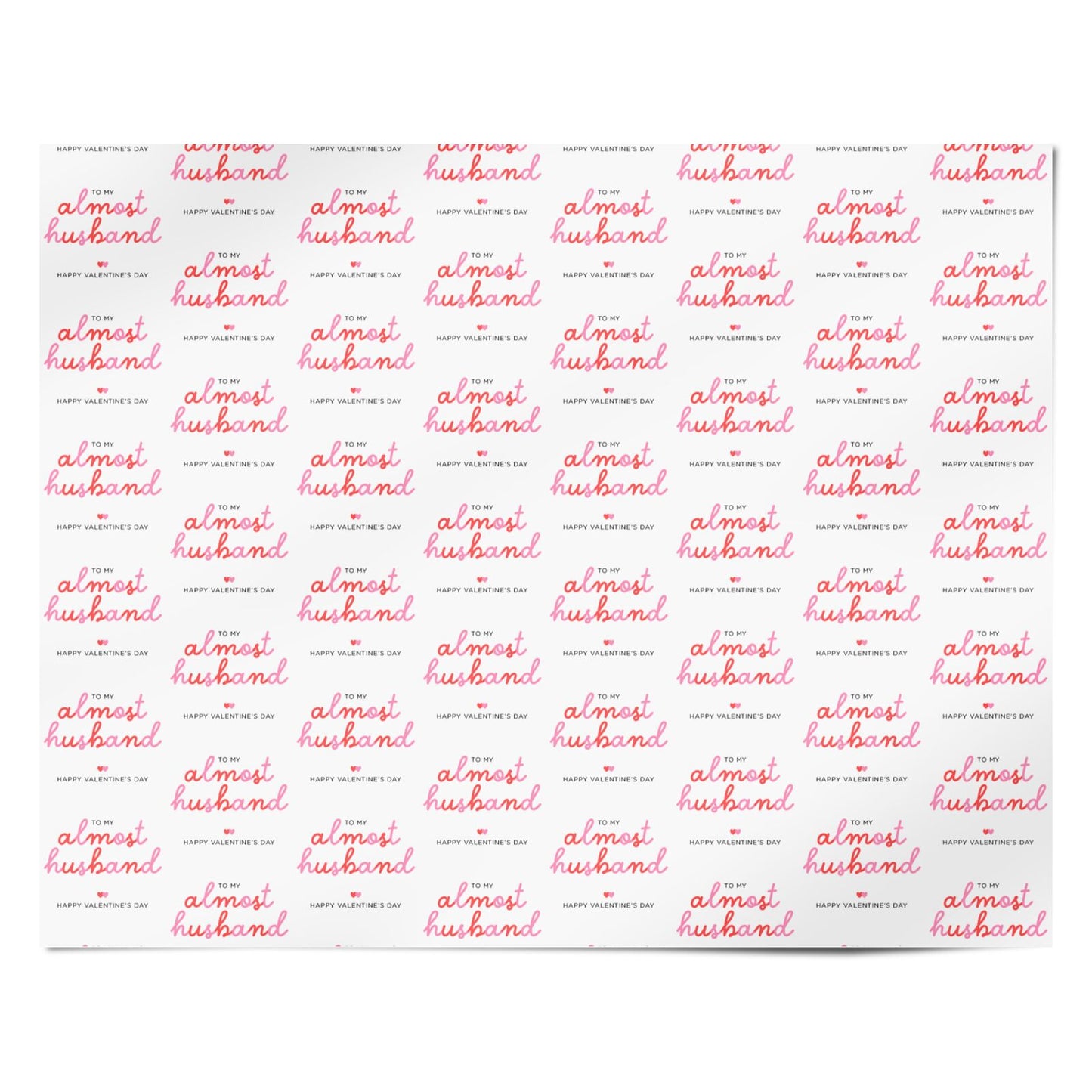 To My Almost Husband Card Valentines Day Personalised Wrapping Paper Alternative