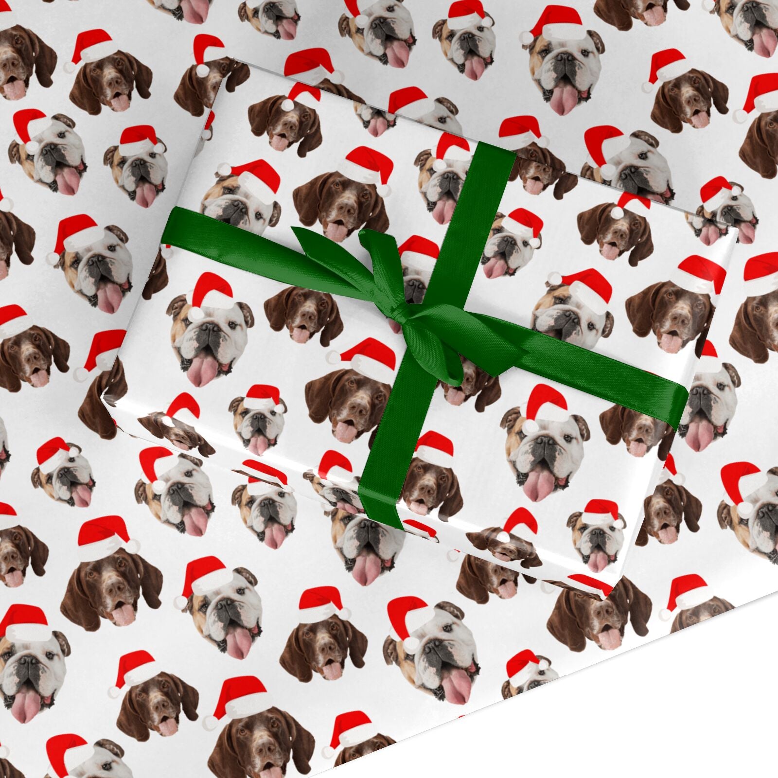 Two Dogs Personalised Christmas Photo Custom Wrapping Paper