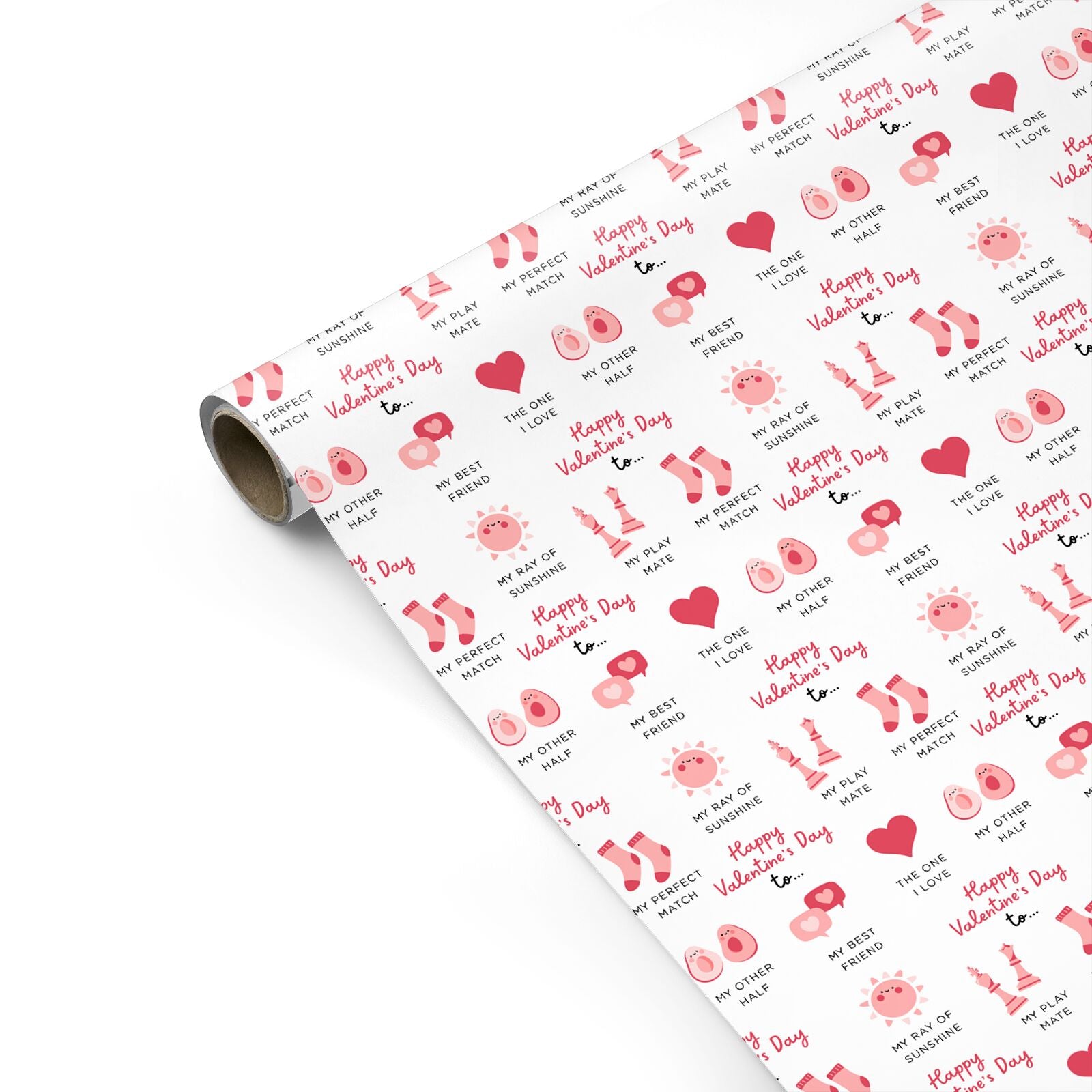 Valentines Day Relationship Icons Personalised Gift Wrap