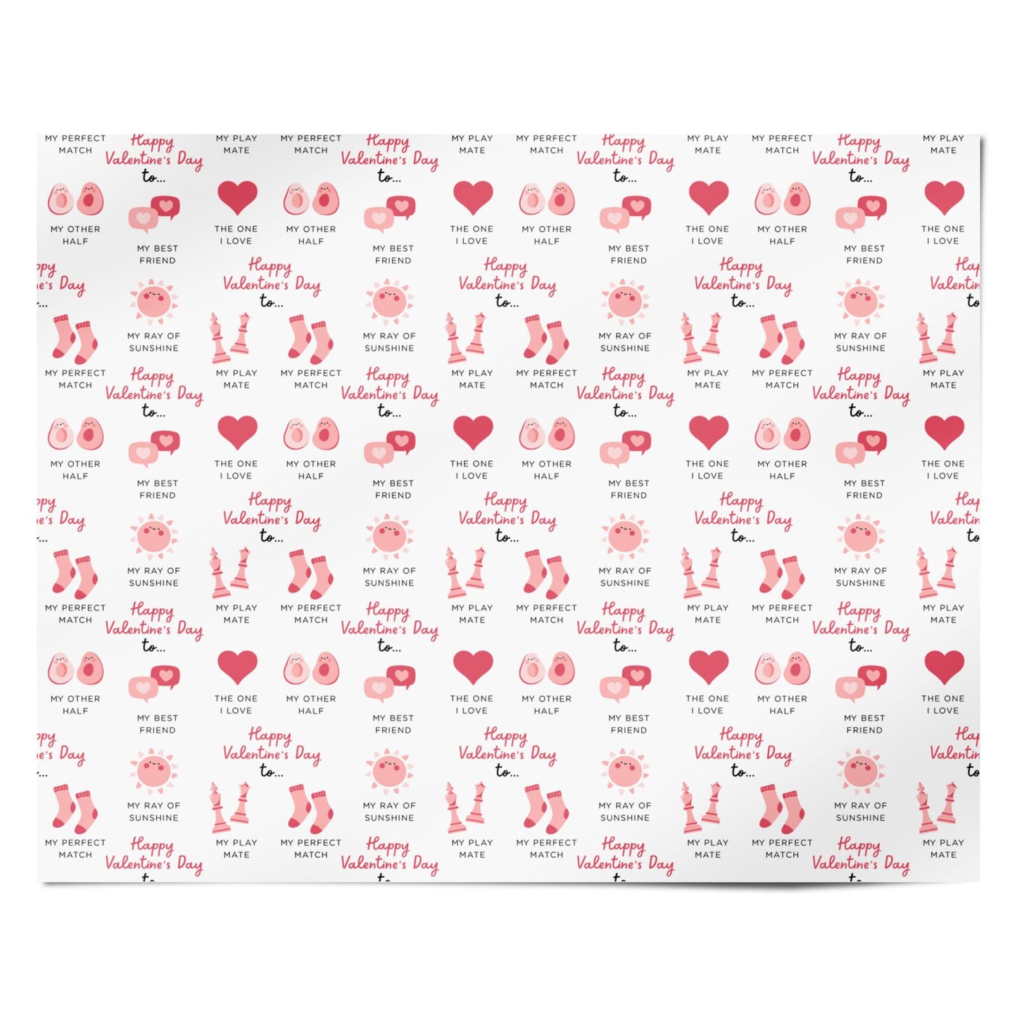 Valentines Day Relationship Icons Personalised Wrapping Paper Alternative