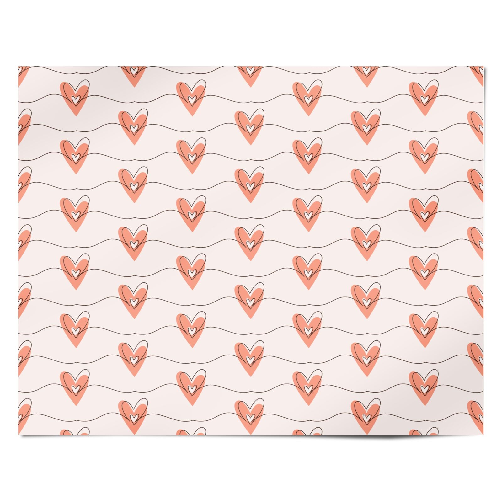 Valentines Love Heart Personalised Wrapping Paper Alternative