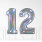 Inflated Holographic Foil Number Balloon