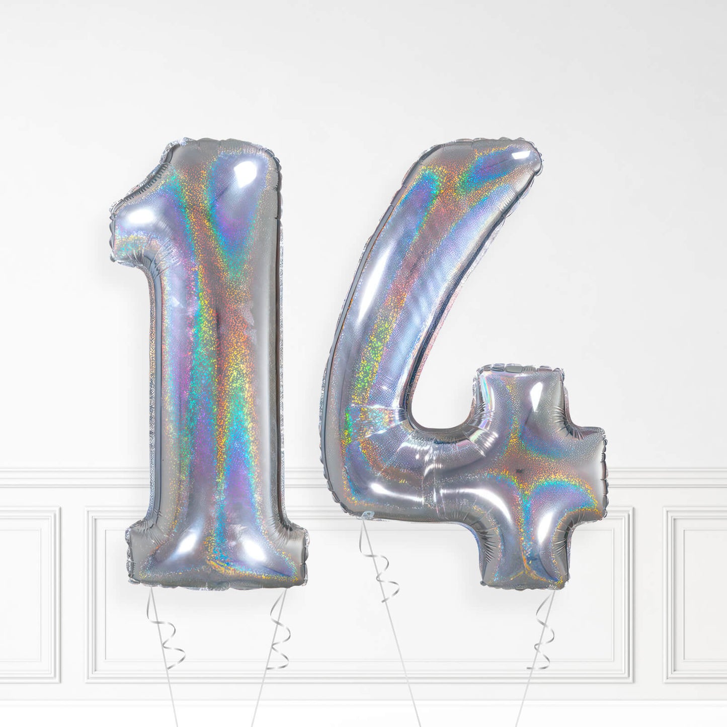 Inflated Holographic Foil Number Balloon