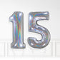 Inflated Holographic Foil Number Balloon