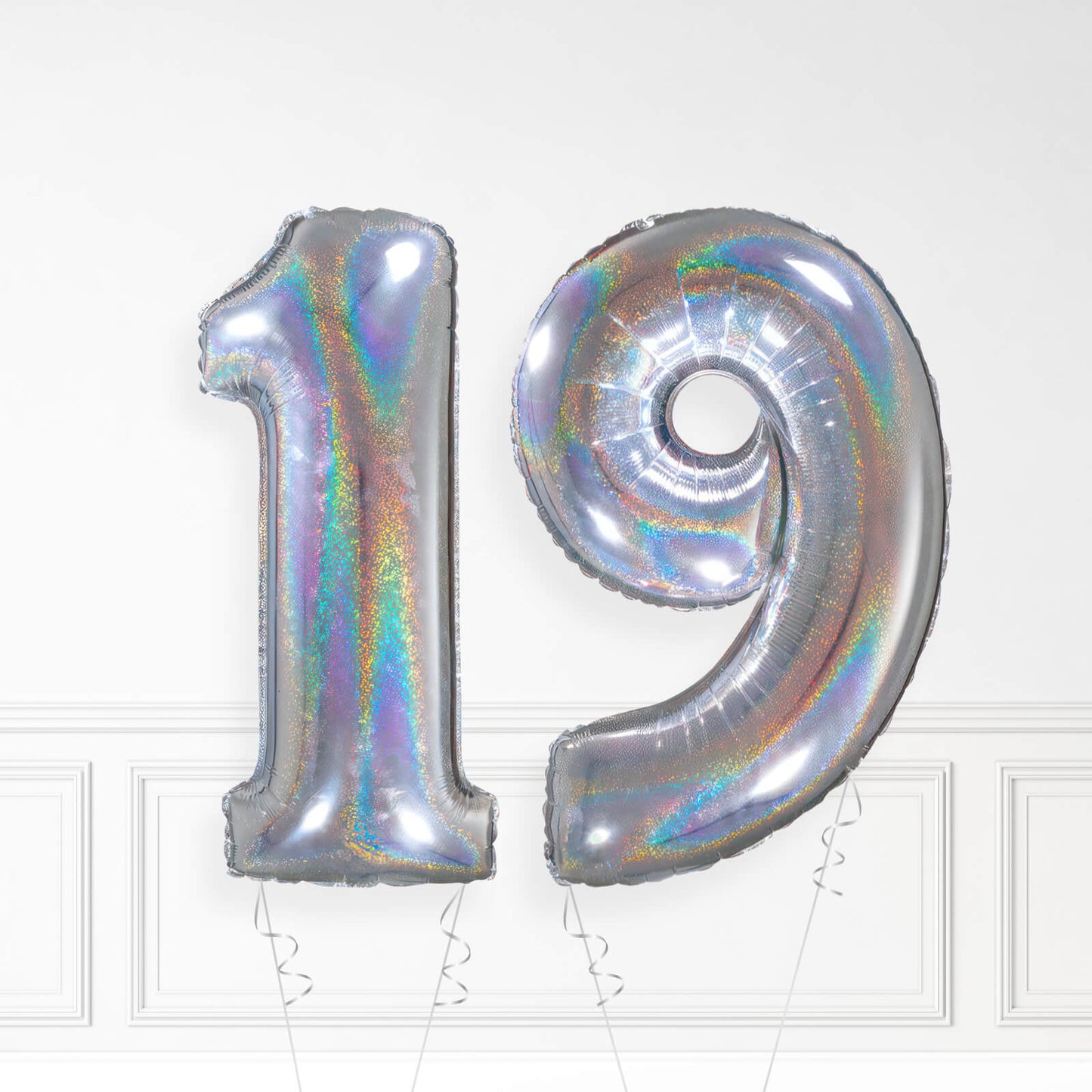 Inflated Holographic Foil Number Balloon