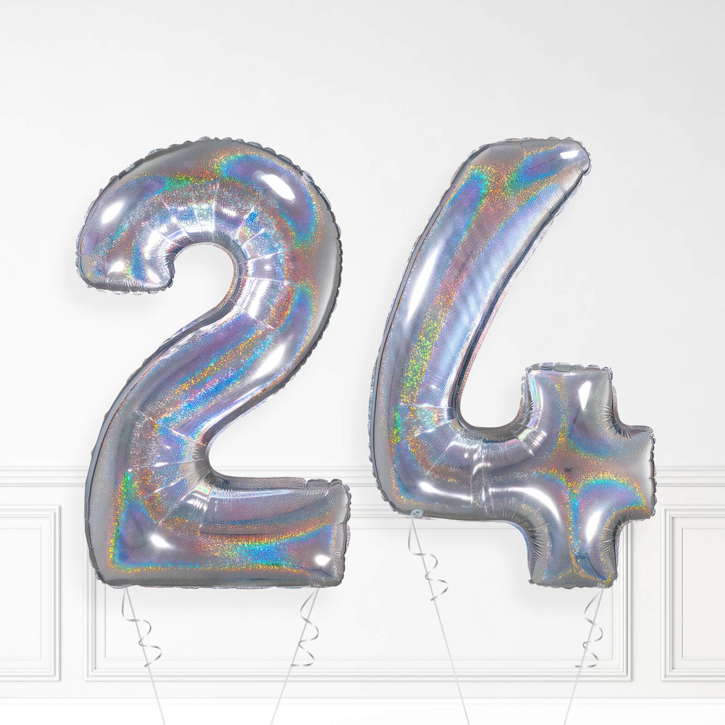 Inflated Holographic Foil Number Balloon