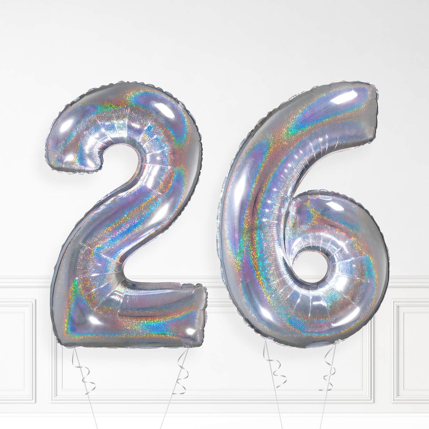 Inflated Holographic Foil Number Balloon