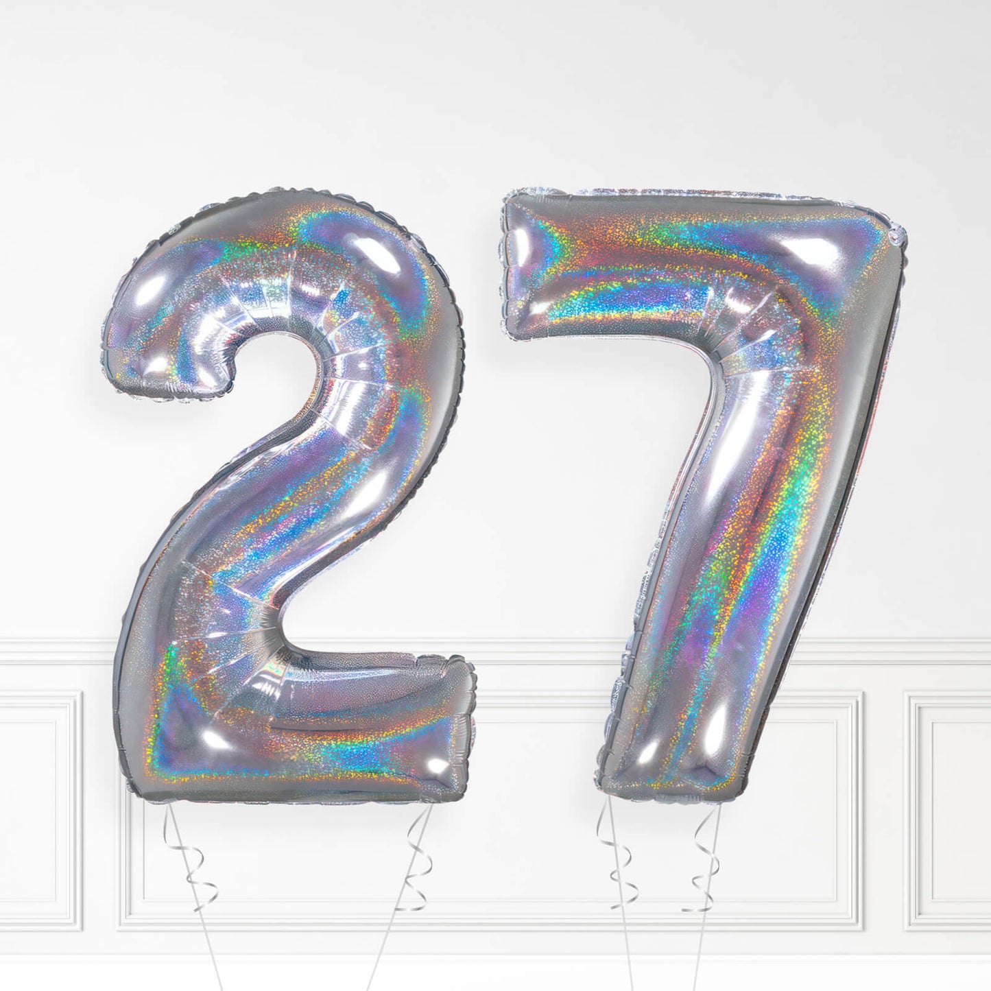 Inflated Holographic Foil Number Balloon