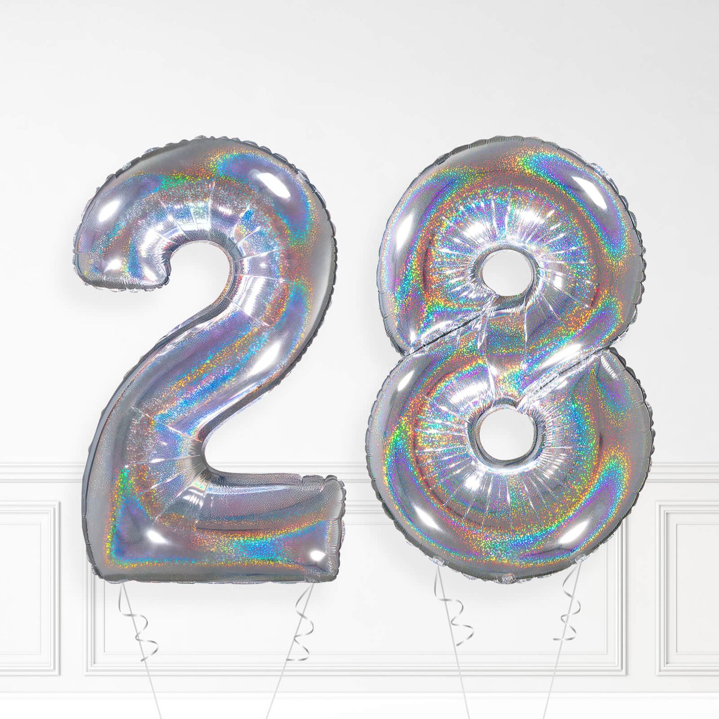 Inflated Holographic Foil Number Balloon