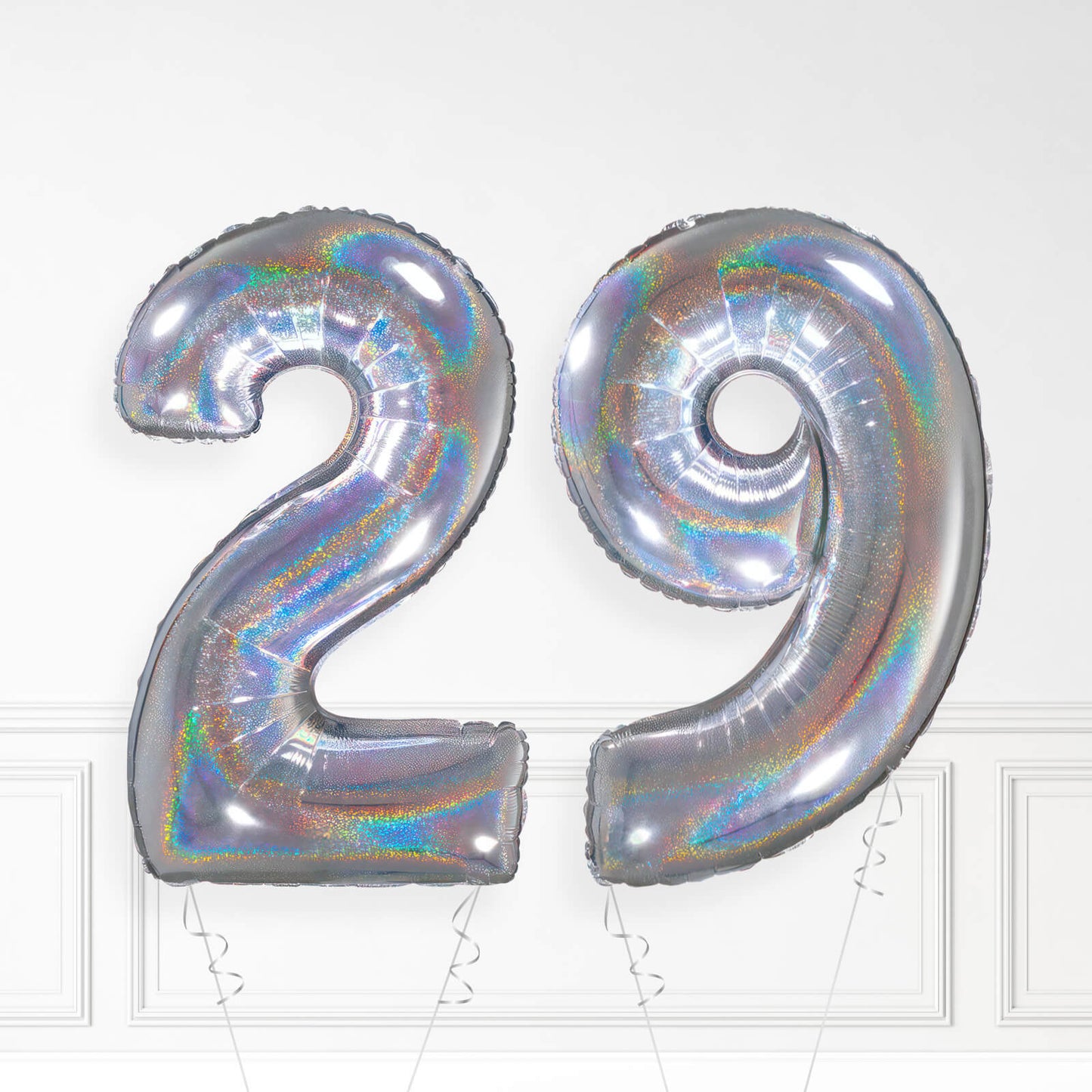 Inflated Holographic Foil Number Balloon