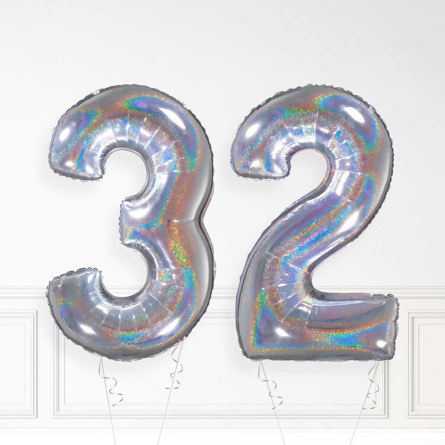 Inflated Holographic Foil Number Balloon