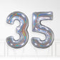 Inflated Holographic Foil Number Balloon