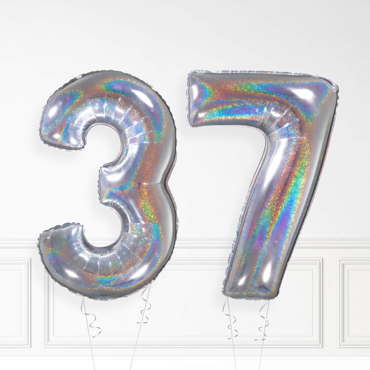 Inflated Holographic Foil Number Balloon