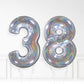 Inflated Holographic Foil Number Balloon