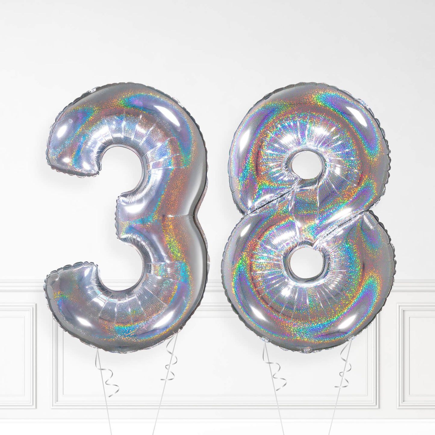 Inflated Holographic Foil Number Balloon