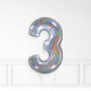 Inflated Holographic Foil Number Balloon