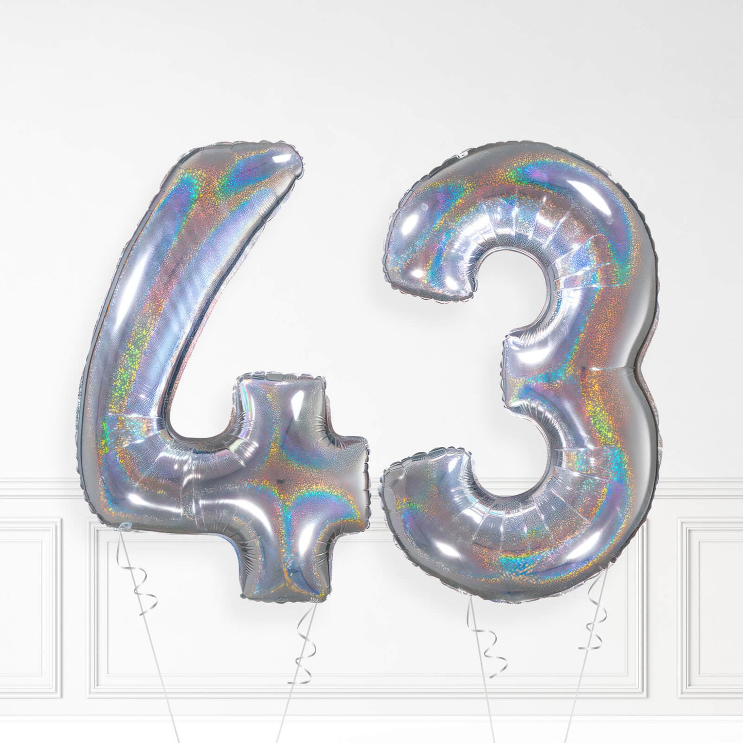 Inflated Holographic Foil Number Balloon