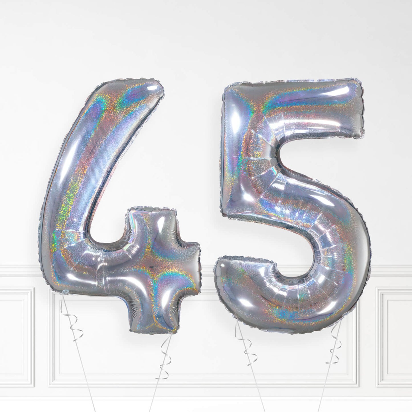 Inflated Holographic Foil Number Balloon