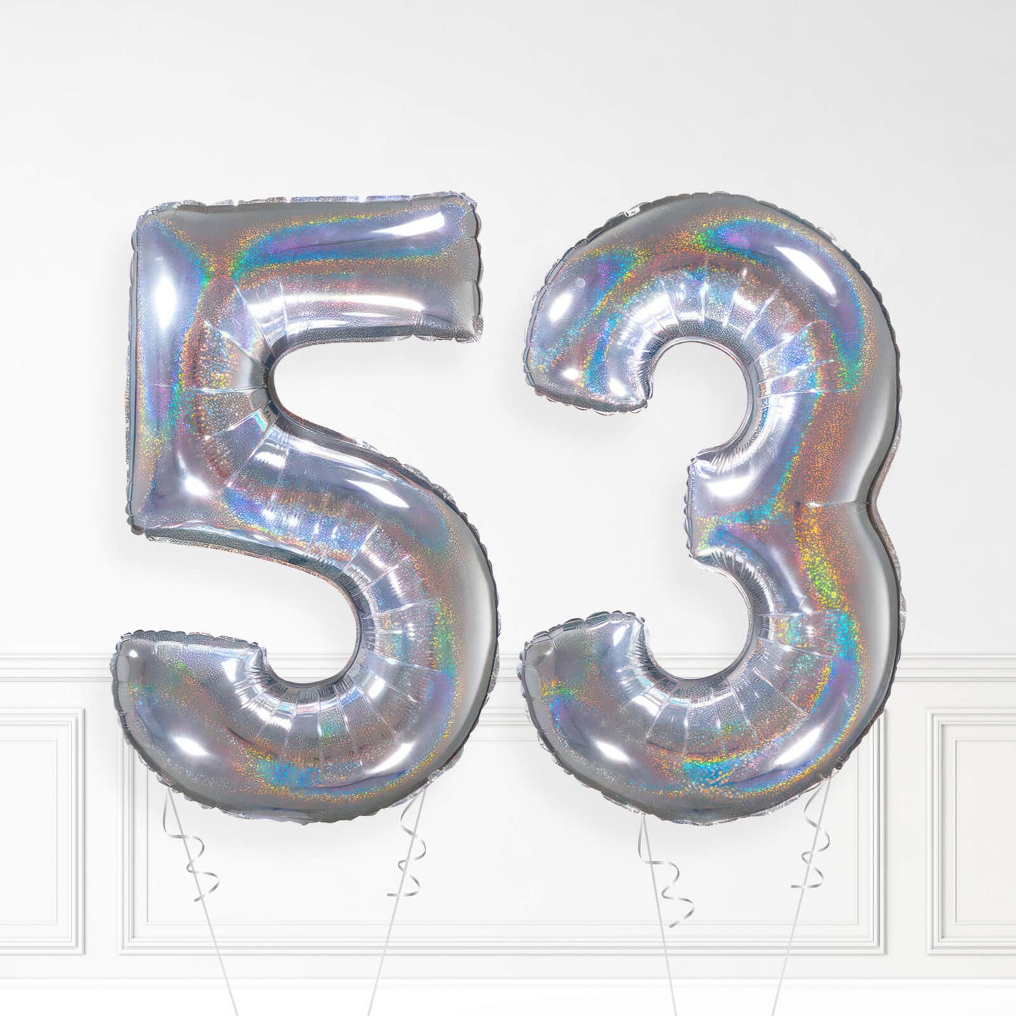 Inflated Holographic Foil Number Balloon