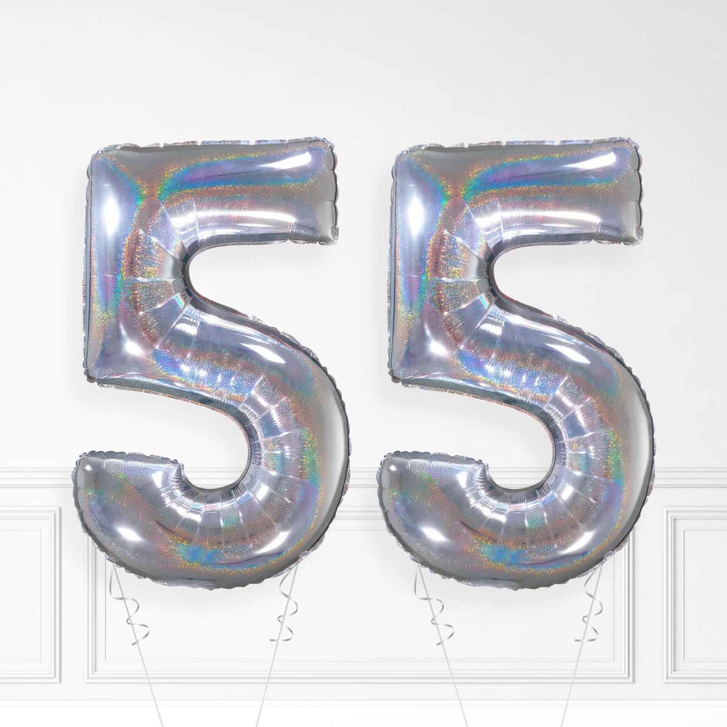 Inflated Holographic Foil Number Balloon