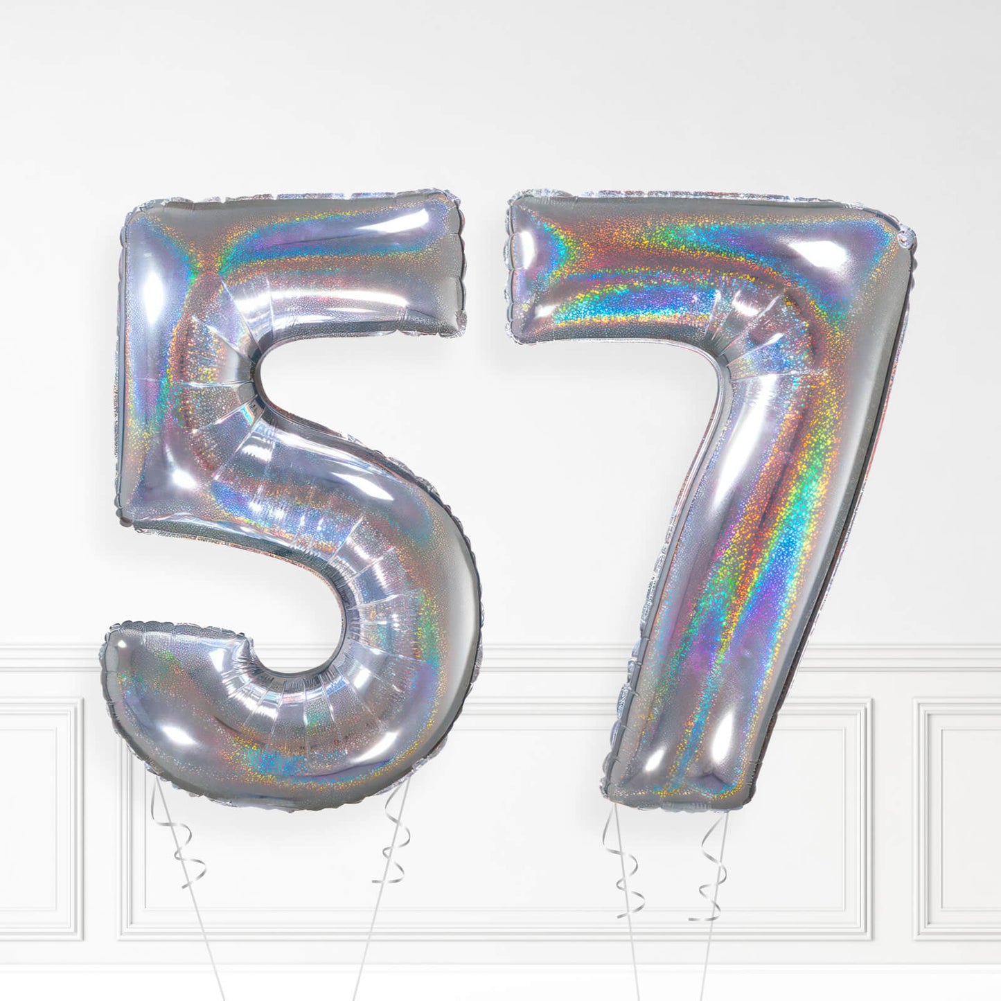 Inflated Holographic Foil Number Balloon