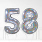 Inflated Holographic Foil Number Balloon