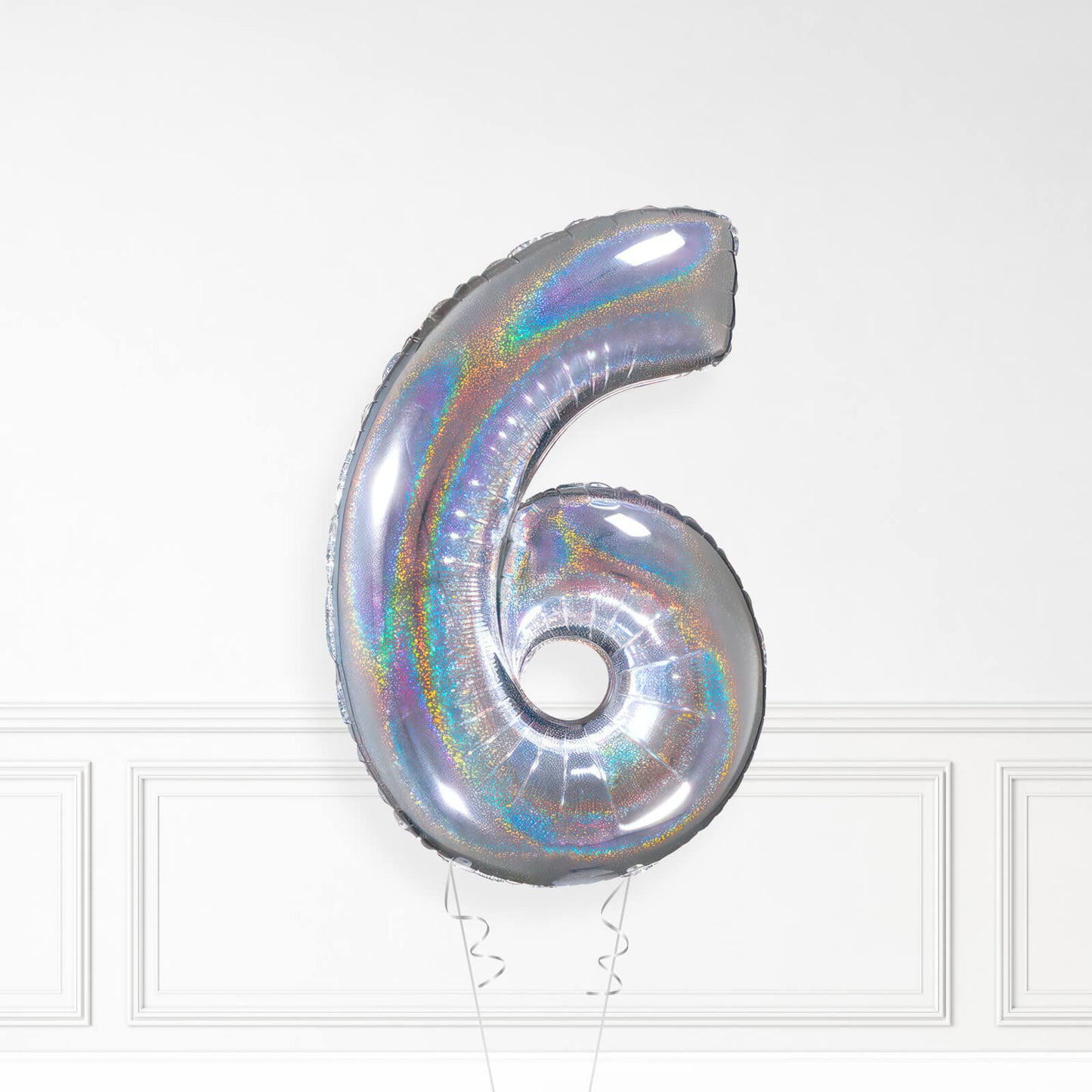 Inflated Holographic Foil Number Balloon