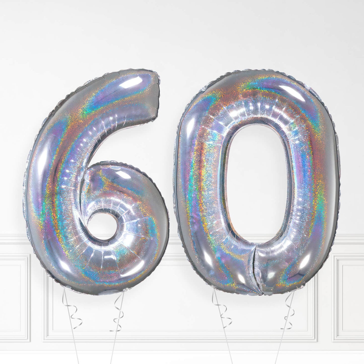 Inflated Holographic Foil Number Balloon