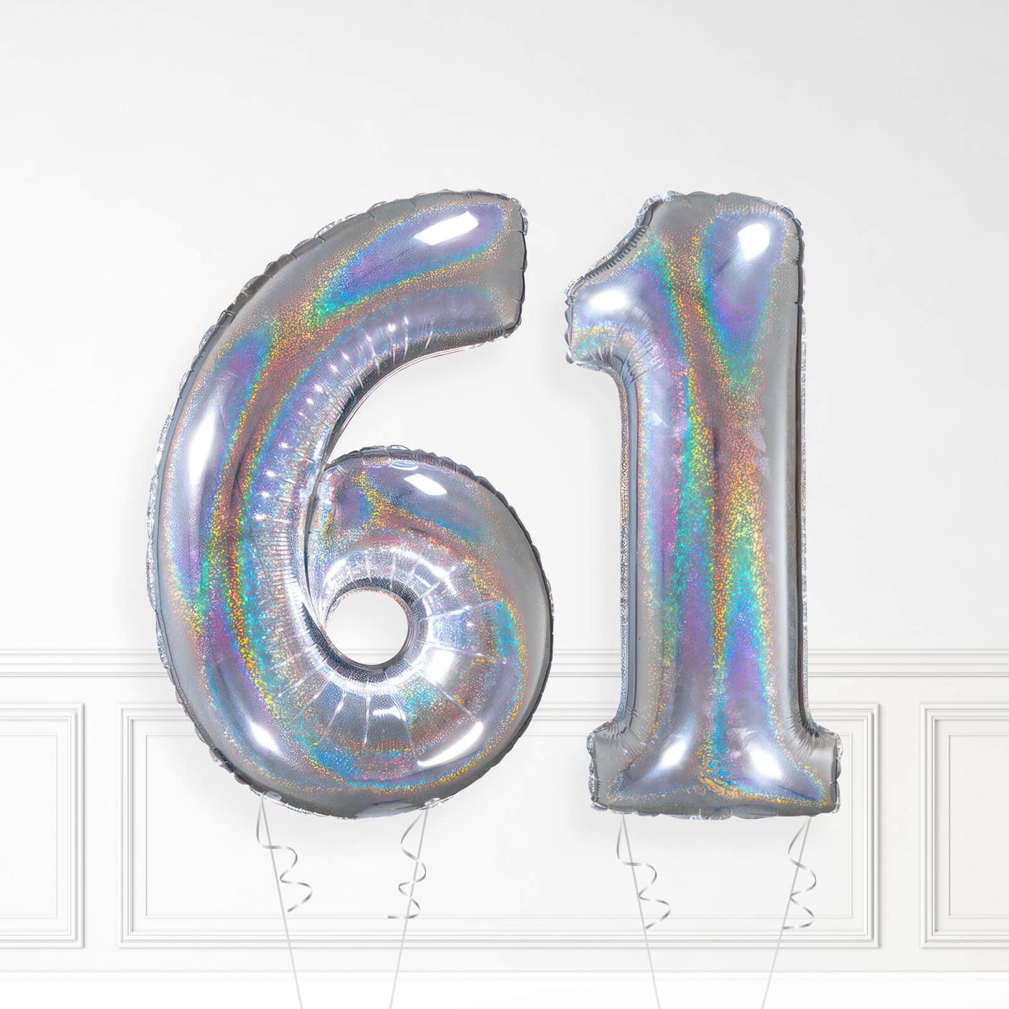 Inflated Holographic Foil Number Balloon