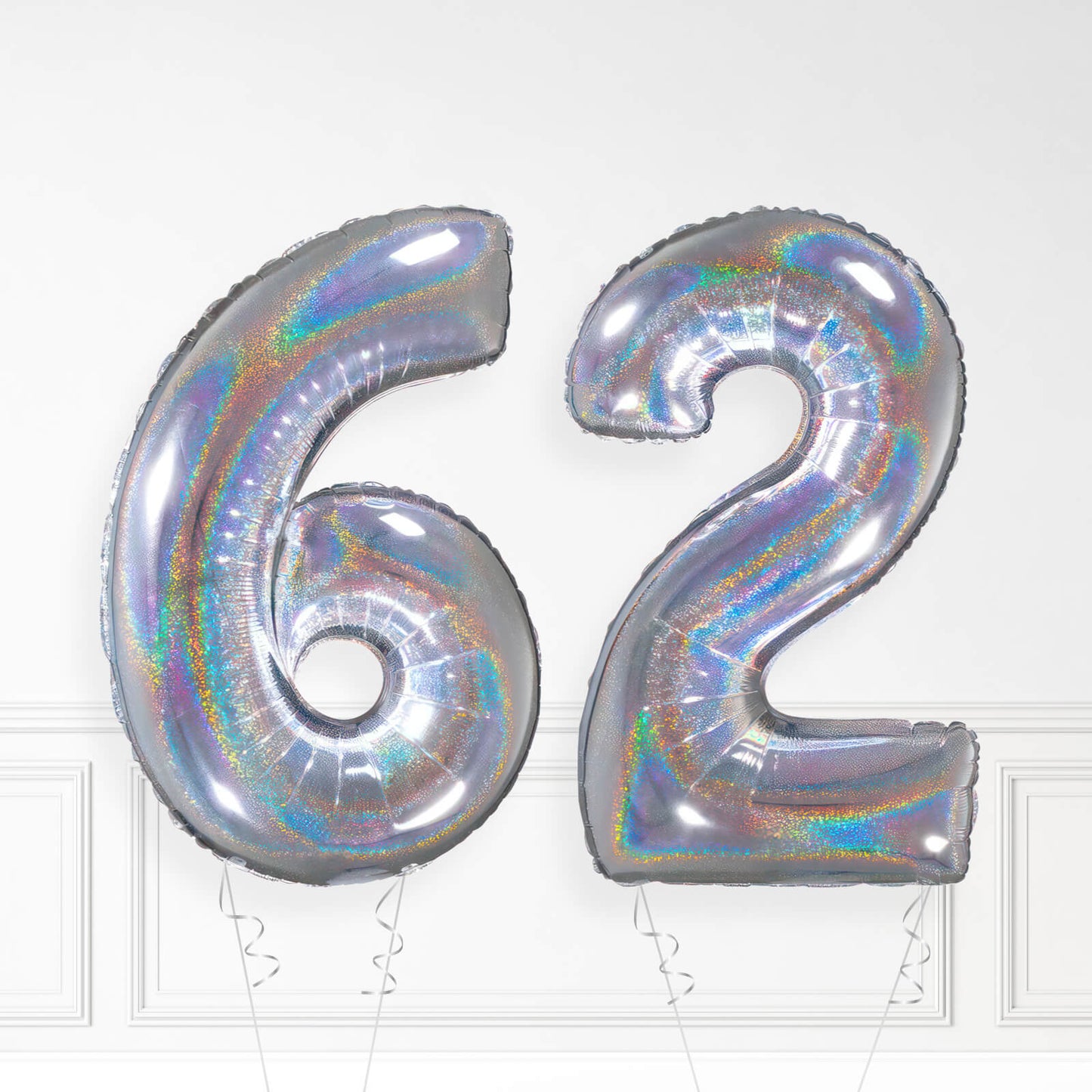 Inflated Holographic Foil Number Balloon