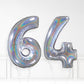 Inflated Holographic Foil Number Balloon