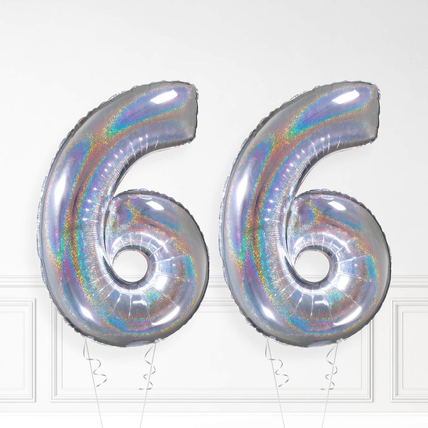 Inflated Holographic Foil Number Balloon