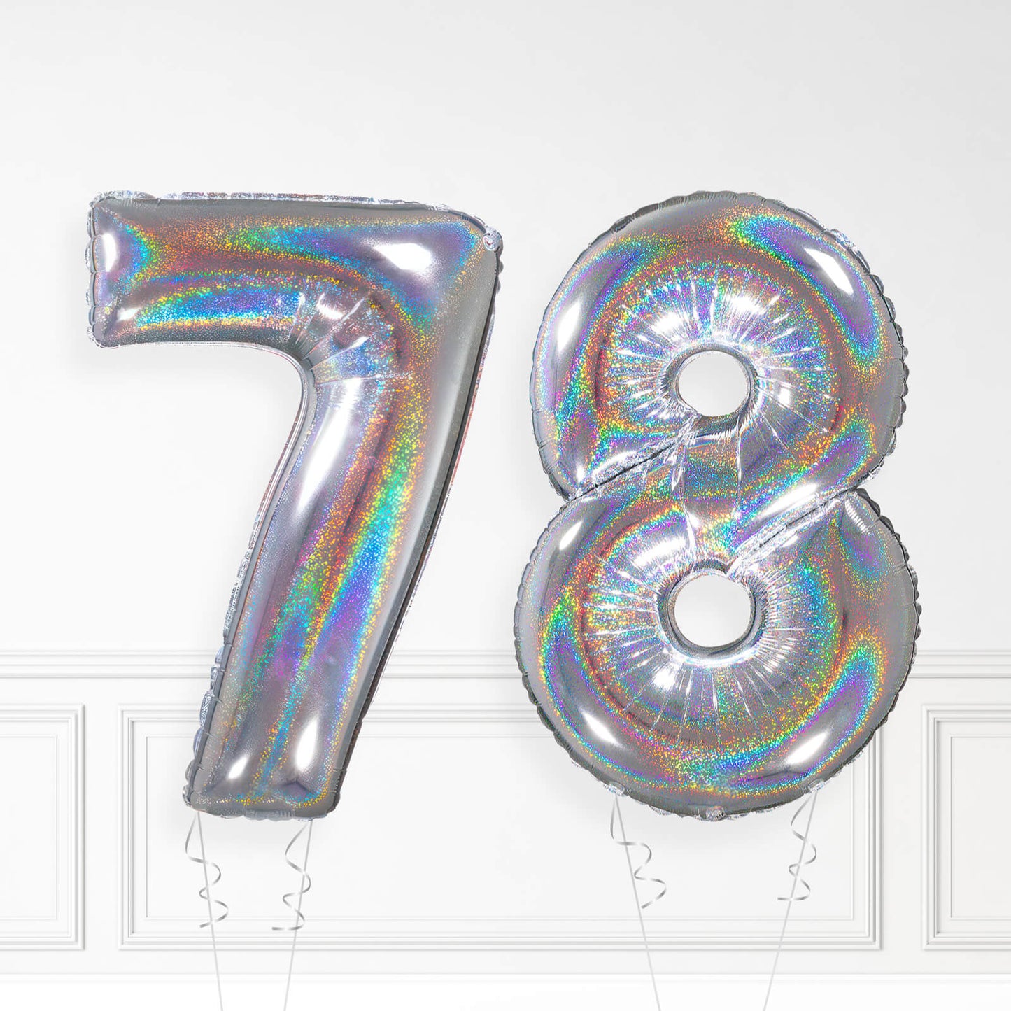 Inflated Holographic Foil Number Balloon