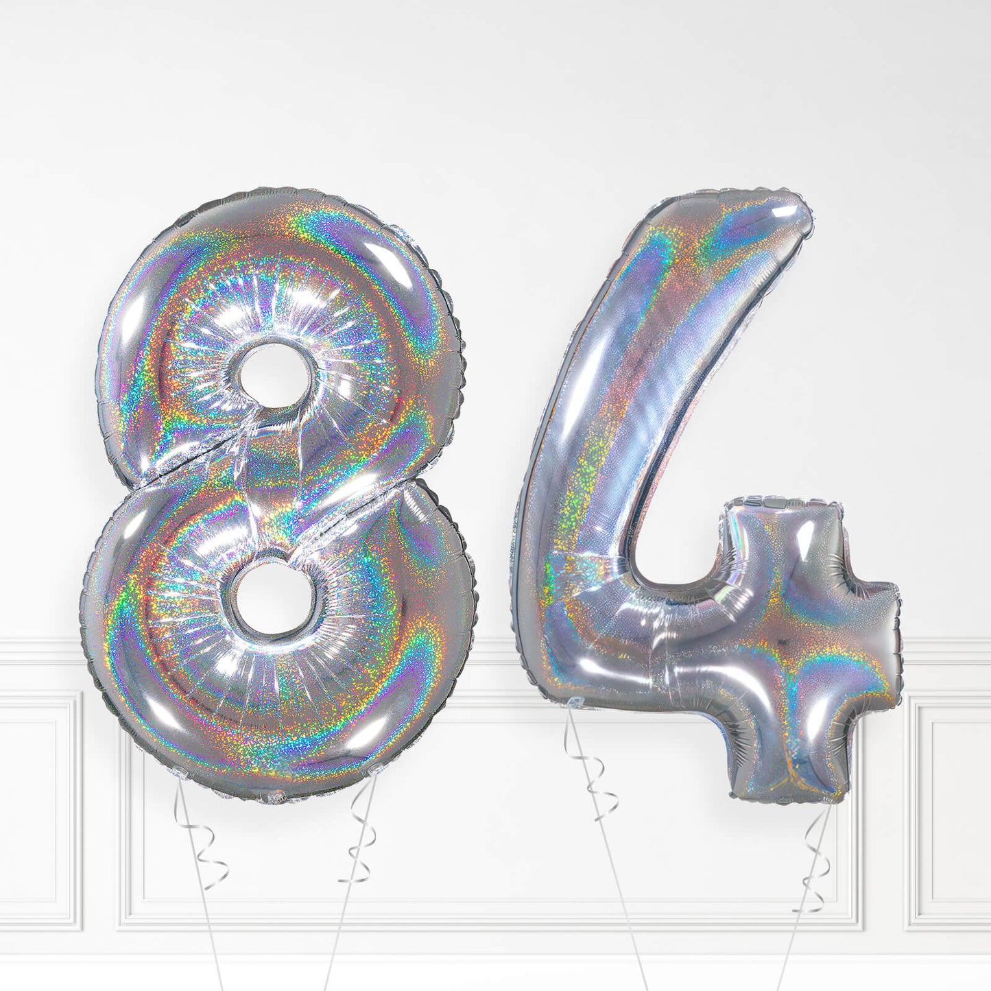 Inflated Holographic Foil Number Balloon