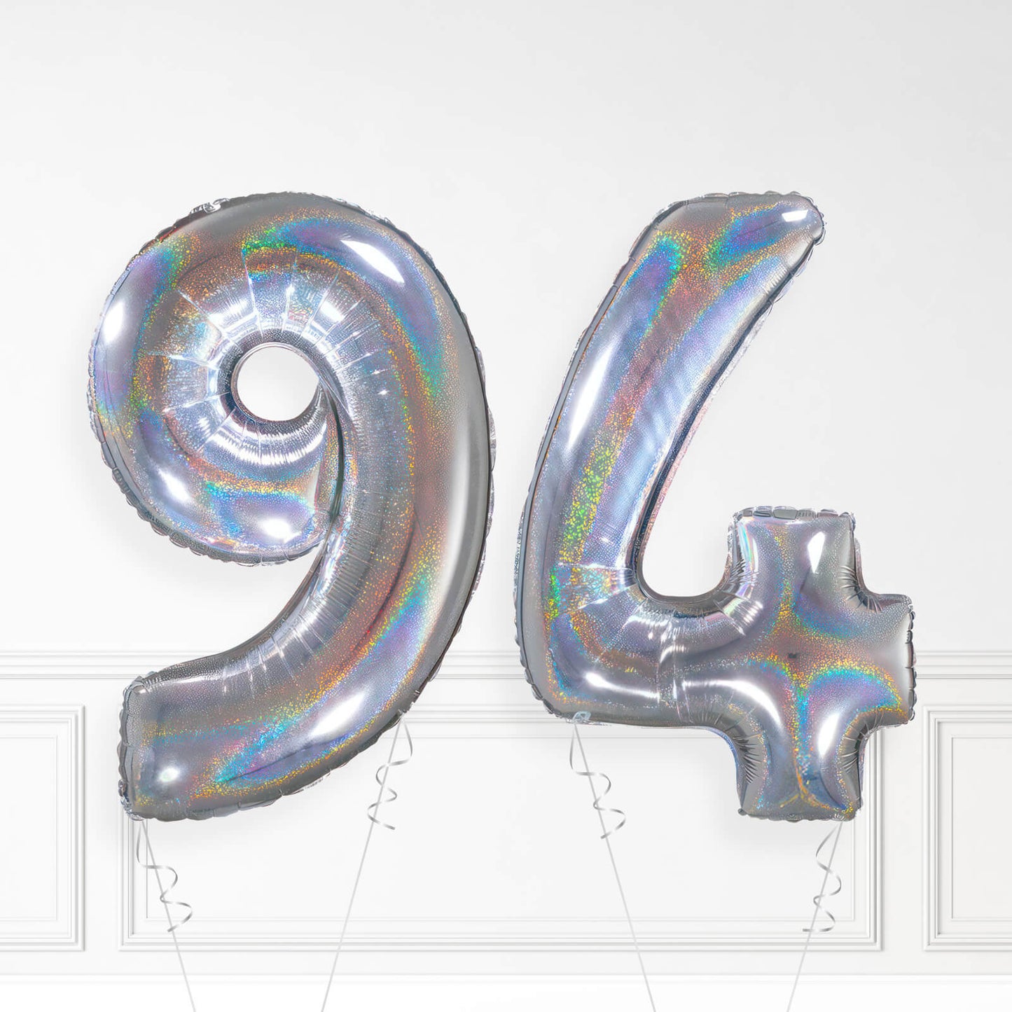 Inflated Holographic Foil Number Balloon