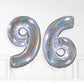 Inflated Holographic Foil Number Balloon