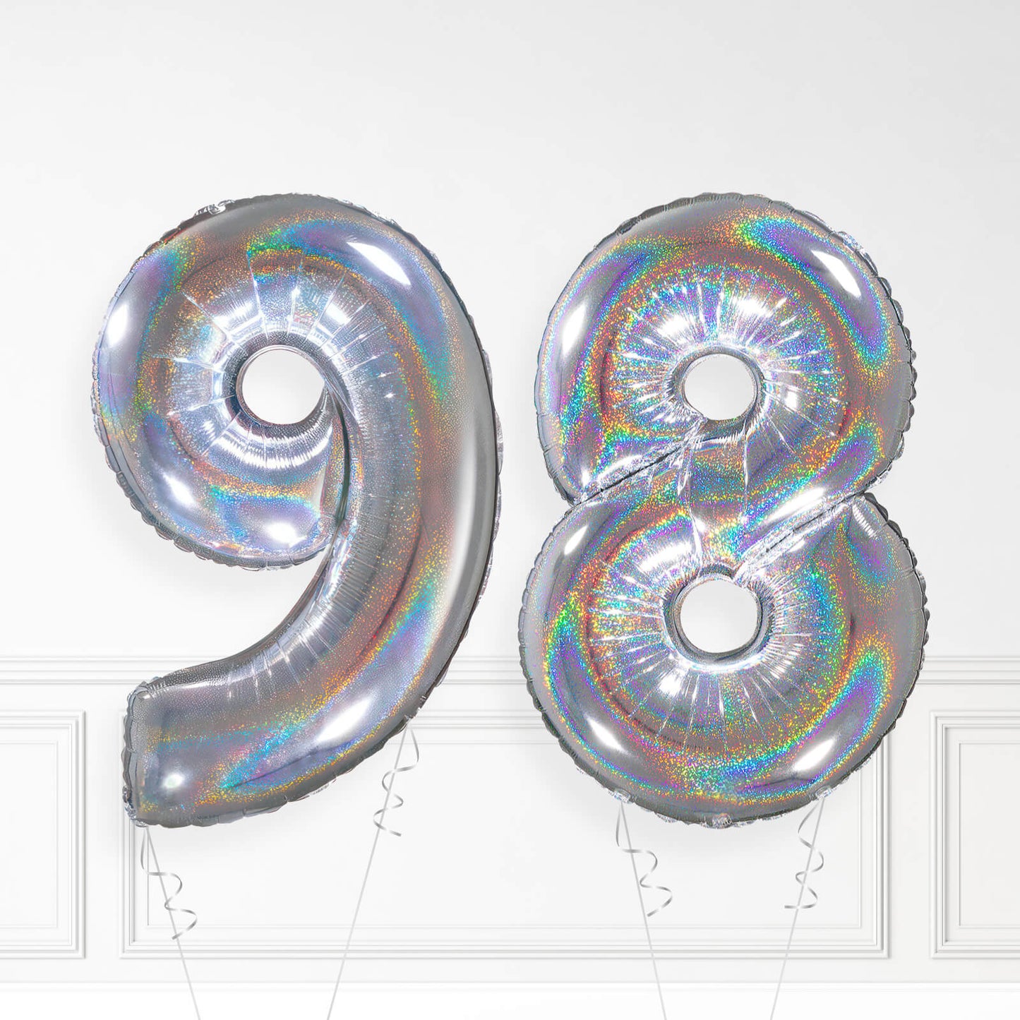 Inflated Holographic Foil Number Balloon