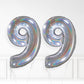 Inflated Holographic Foil Number Balloon